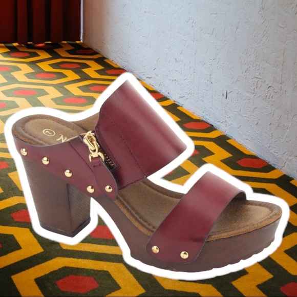 Nature Breeze Vint Black Retro Comfortable Platform Mule Heel - Picture 6 of 8